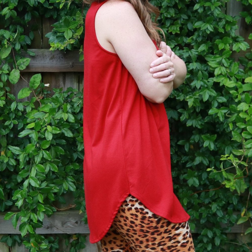 Zenana Red Tunic Tank - Picture 3 of 3